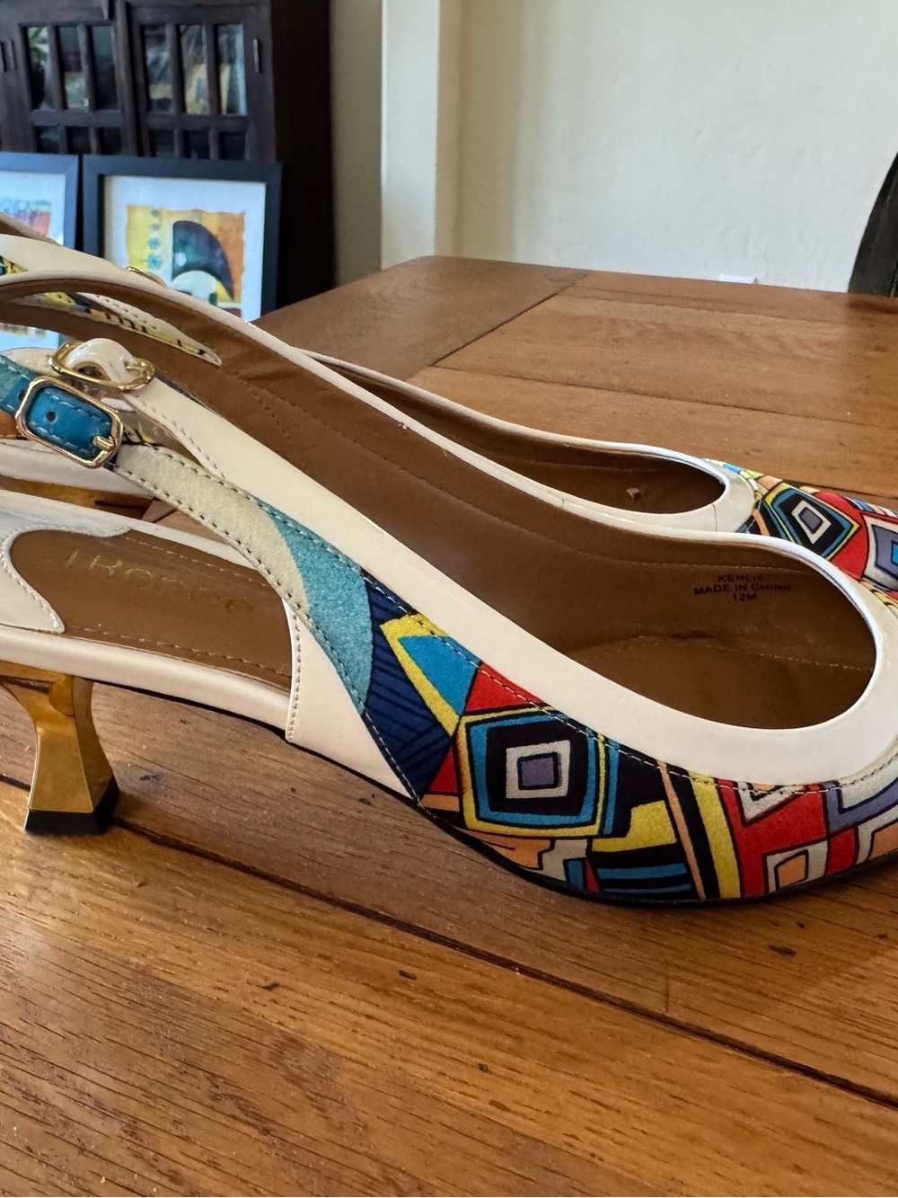 J. Renee Multicolor Geometric Pointed Slingback Heels - size 12 - Picture 4 of 8